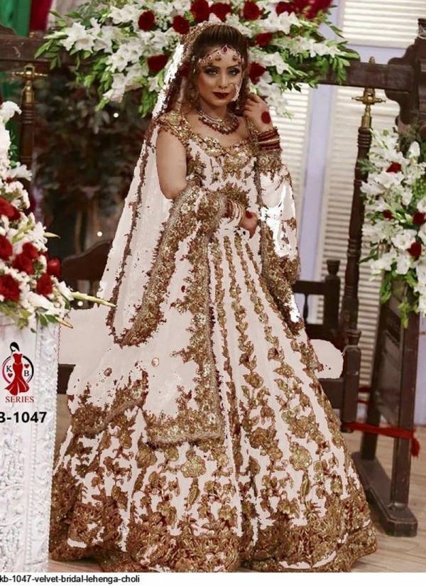 Kb 1047 Heavy Bridal Wedding Wear Designer Lehenga Collection